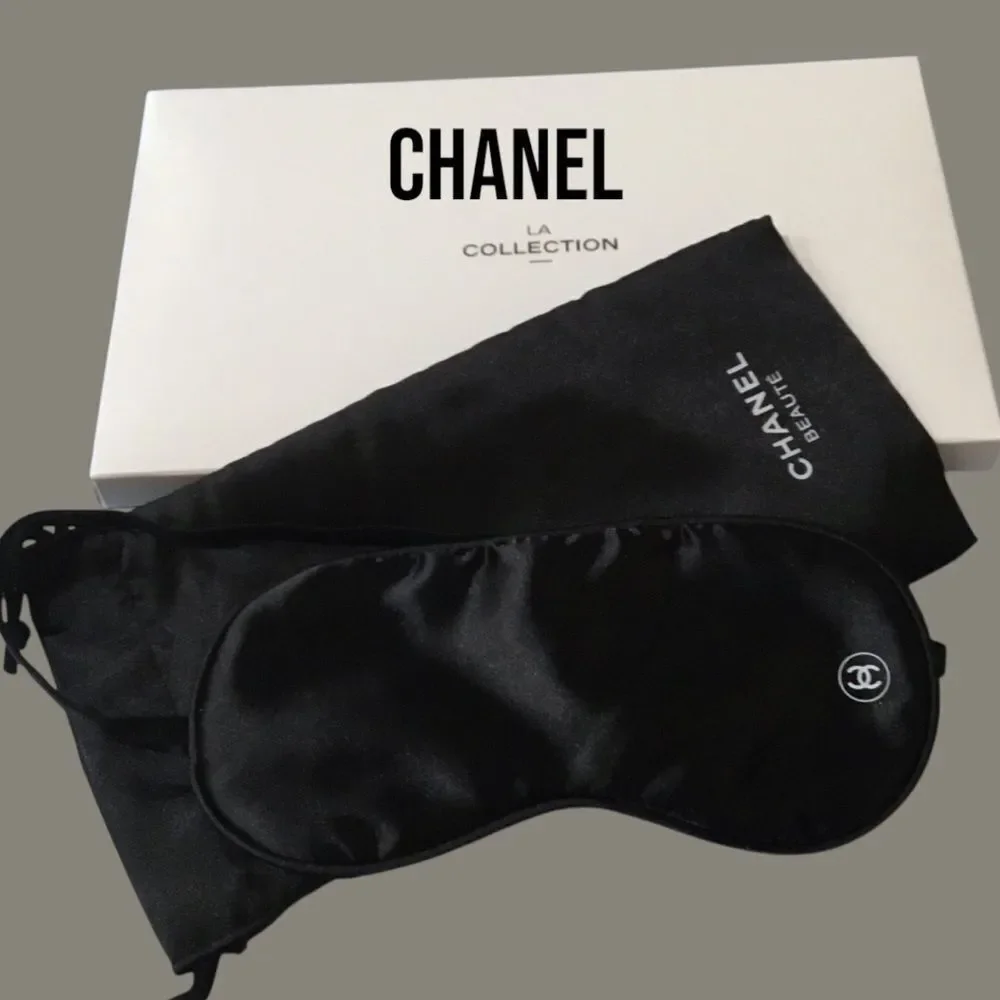 CHANEL Black Satin Eye Mask